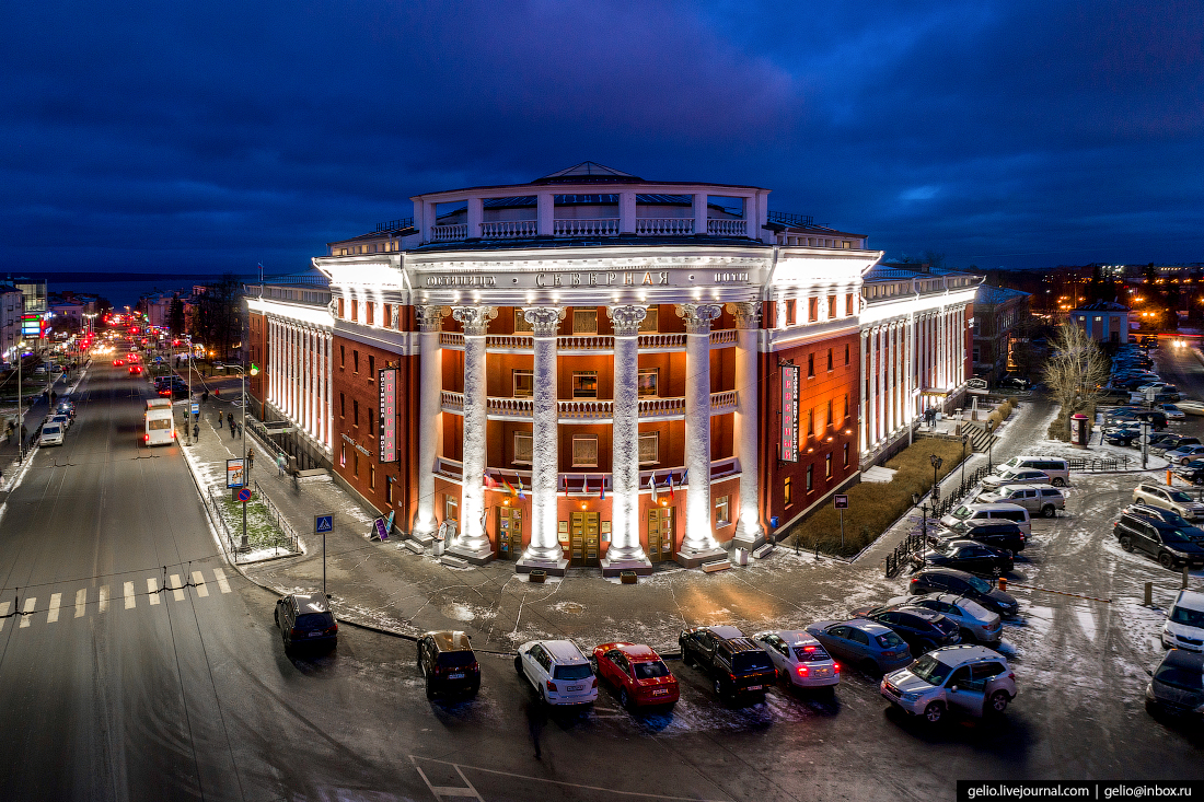 Петрозаводск с высоты, гостиница северная