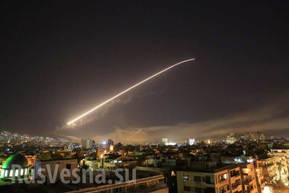 МОЛНИЯ: Первый удар Коалиции США нанесён по Дамаску, чаcть ракет сбита силами ПВО | Русская весна