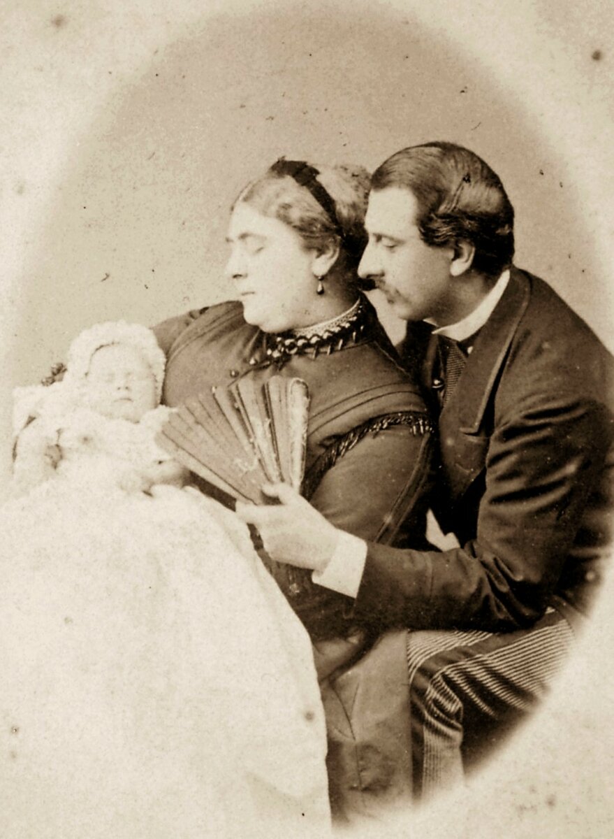 Мария Аделаида с мужем Францем и дочерью Марией, 1867 год
