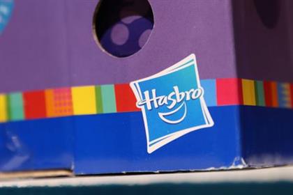 The Hasbro, Inc. logo is seen on a toy for sale in a store in Manhattan, New York, U.S., November 16, 2021. REUTERS/Andrew Kelly