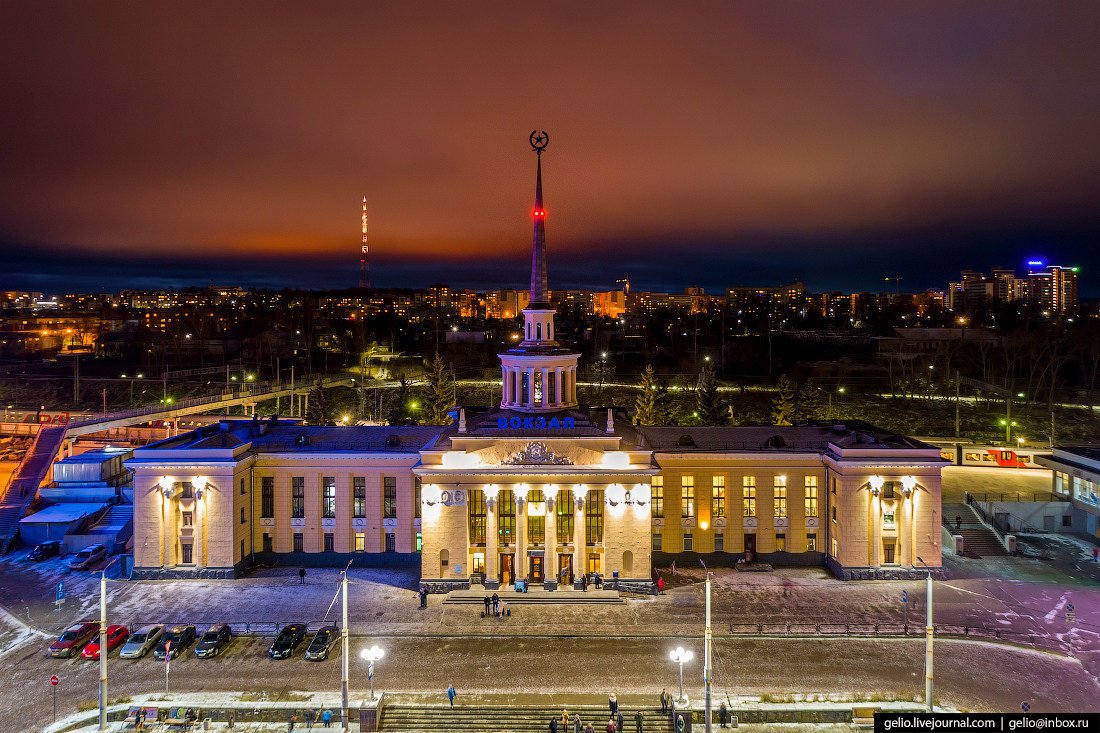 Петрозаводск с высоты, вокзал