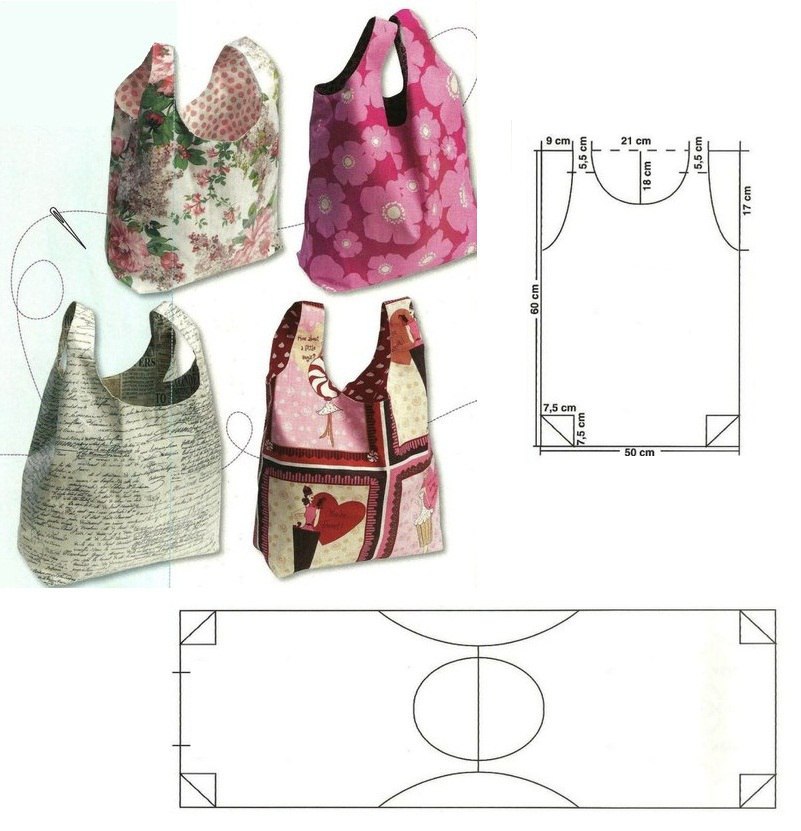 Моделирование вместительных сумочек из ткани женские хобби,рукоделие,своими руками,сумка,шитье