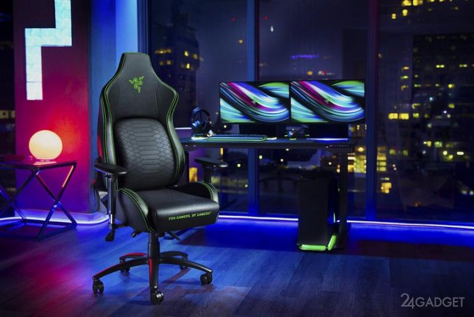 Игровое кресло Razer Iskur со встроенной поясничной опорой будущее,бытовая техника,видео,гаджеты,компьютеры,ноутбуки,приборы,техника,технологии,электроника