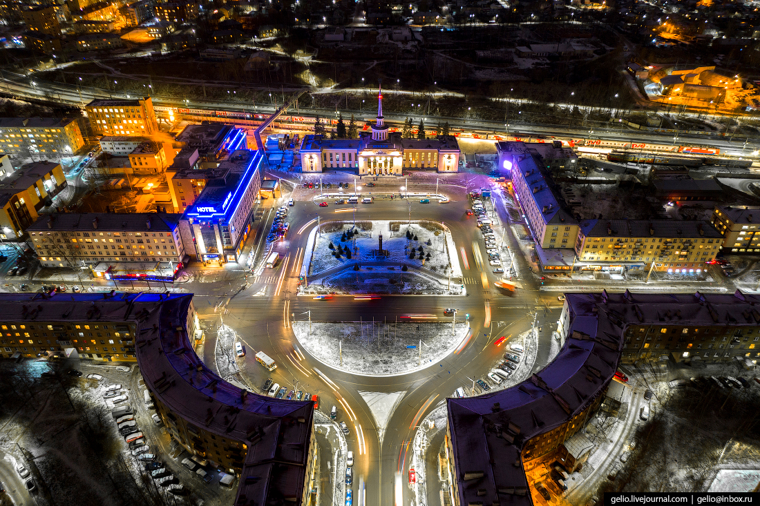 Петрозаводск с высоты, привокзальная площадь