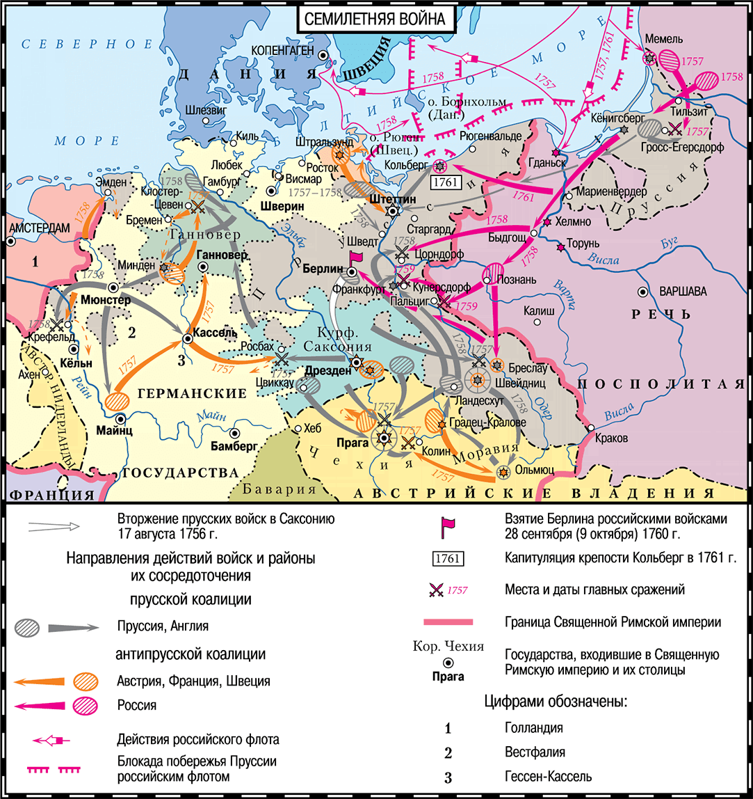 Общий ход Семилетней войны (1756-1763 гг.).