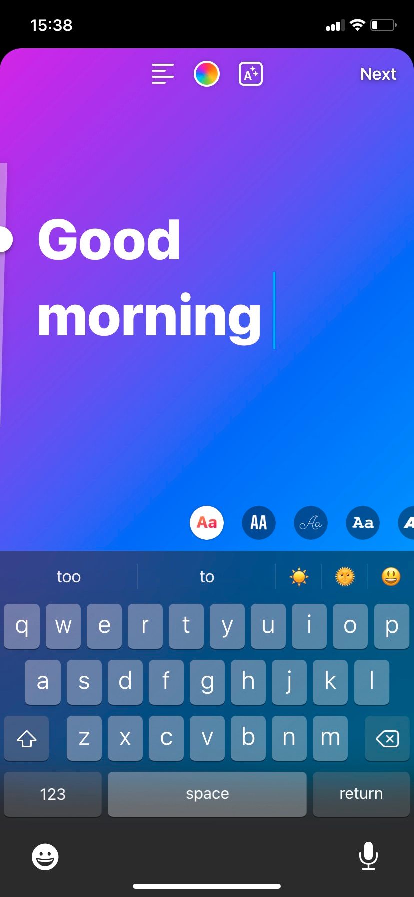 Changing Instagram Story font