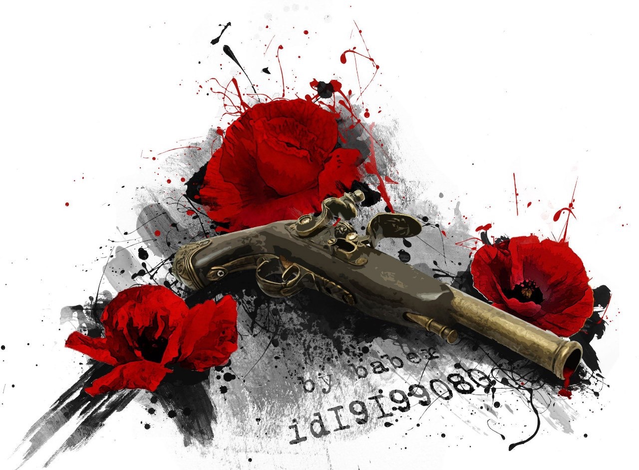 Пистолет и роза
