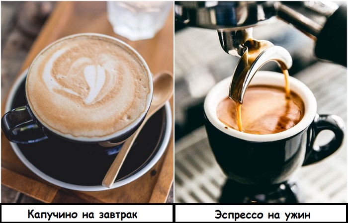 Итальянцы пьют кофе с молоком только на завтрак