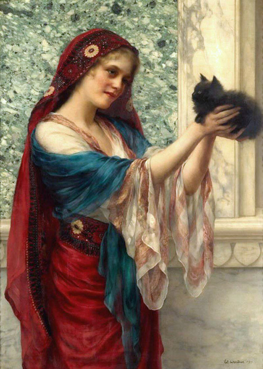 Уильям Кларк Уонтнер «Девушка с котенком» (не является портретом Сафие-султан)