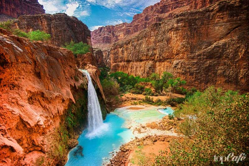 Havasu Falls одно из необычных мест для купания