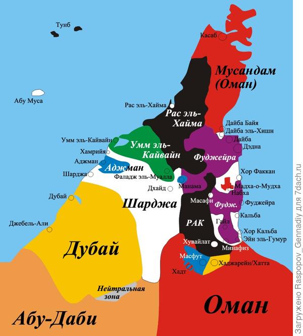 Карта эмиратов