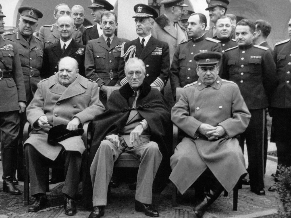 Черчилль, Рузвельт, Сталин. Ялта, 1945г.