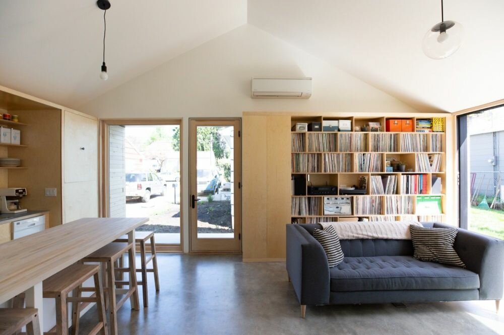 Одноэтажный дом 58 м² с функциональными системами хранения снаружи идеи для дома,интерьер и дизайн