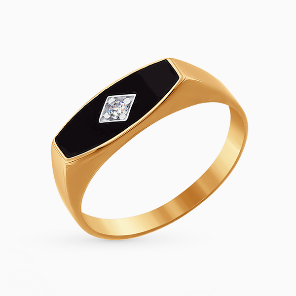 Перстень Sokolov, розовое золото, фианит