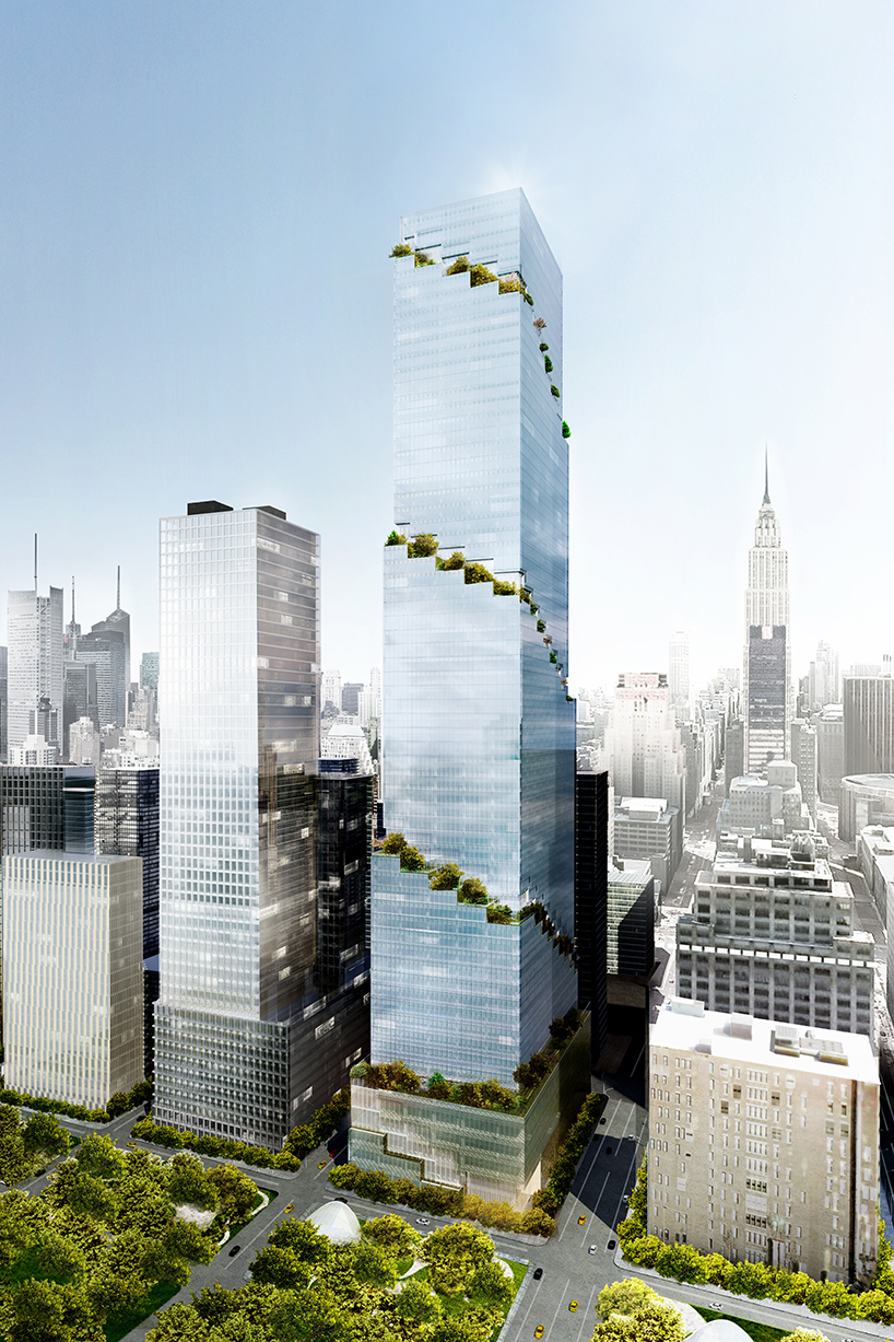 Проект бизнес-центра с каскадными террасами в Нью-Йорке