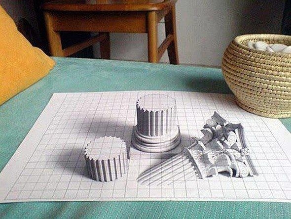 3D рисунки на бумаге Любуйтесь, вдохновляйтесь, творите, дорогие