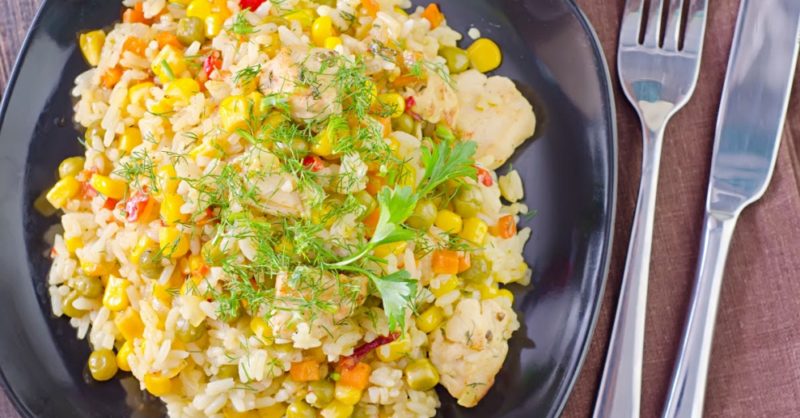 как приготовить рис с овощами