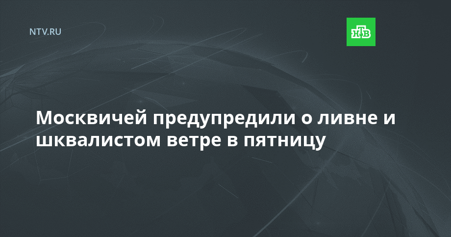 Москвичей предупредили о ливне и шквалистом ветре в пятницу