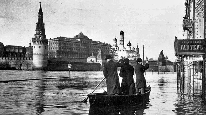 Она утонула: 110 лет с Великого Московского наводнения 1908, Москова, наводнение, фоторепортаж