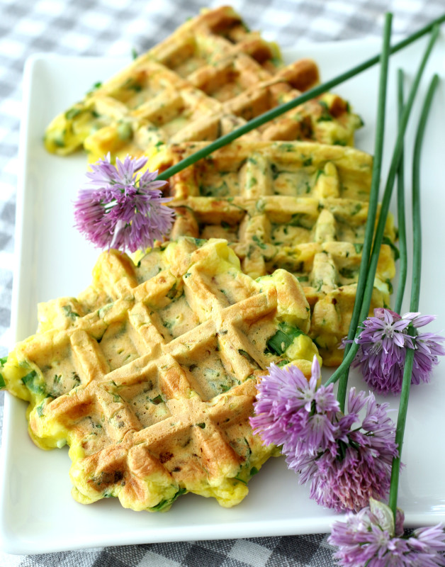 waffles with egg and green onions4