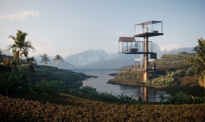 Концепт причудливого прозрачного дома, главной изюминкой которого станет лифт - похожая новость на Toplenta