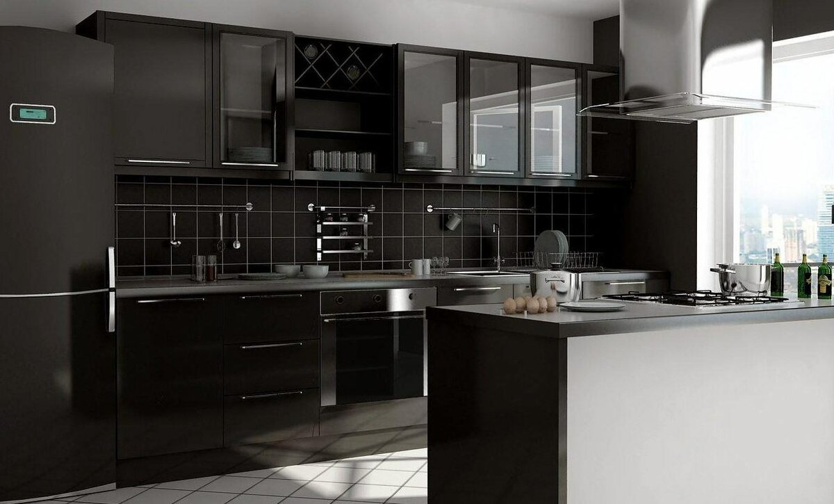 Кухня в черных тонах: основные идеи дизайна и интерьера идеи для дома,интерьер и дизайн