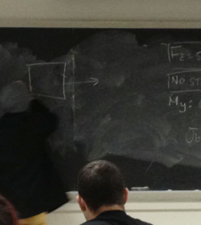 My Teachers Hat Blends In With The Chalk Board. I Nearly Shit Myself When I Looked Up And Thought He Was Headless