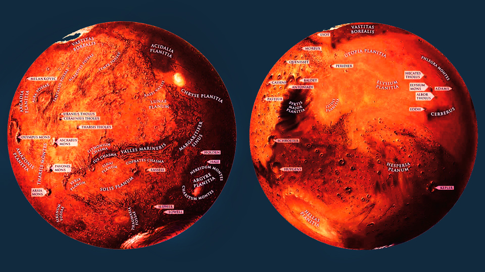 Географическая карта марса - 94 фото