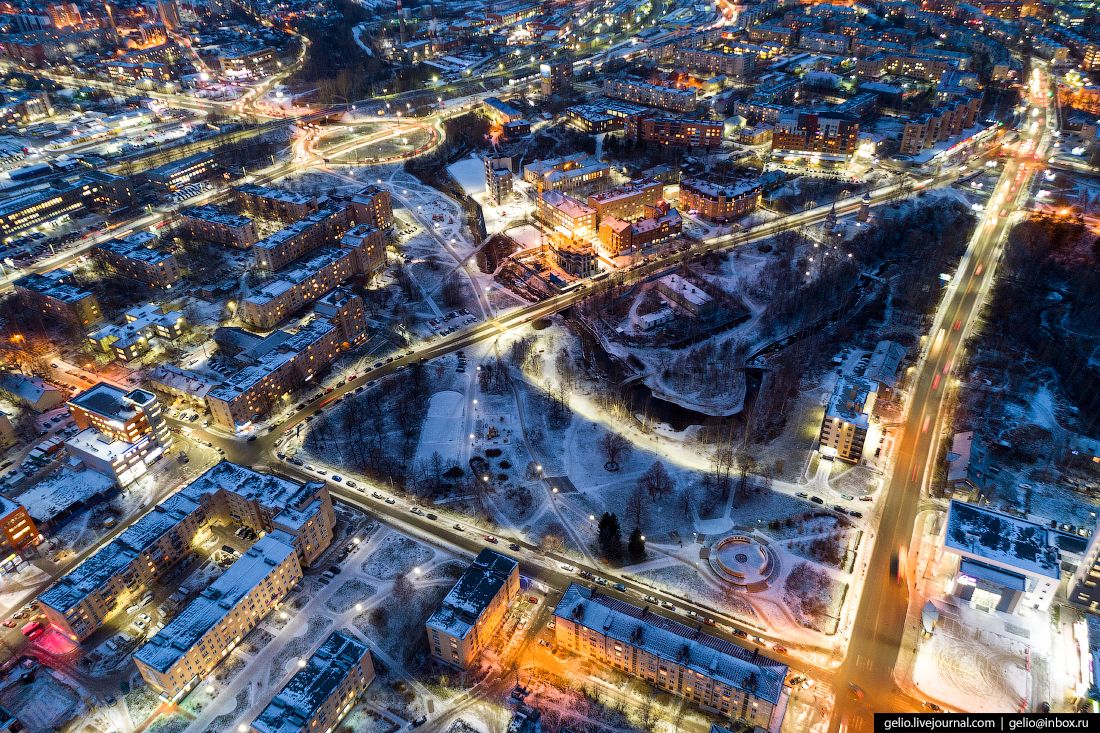 Петрозаводск с высоты, парк 50-летия Пионерской организации