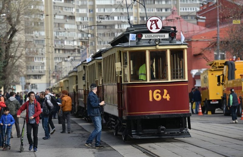 Московскому трамваю сегодня исполняется 119 лет. Прошел парад трамваев Москова, трамваи, фоторепортаж