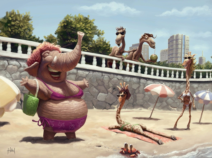 На пляже. Автор: Tiago Hoisel.