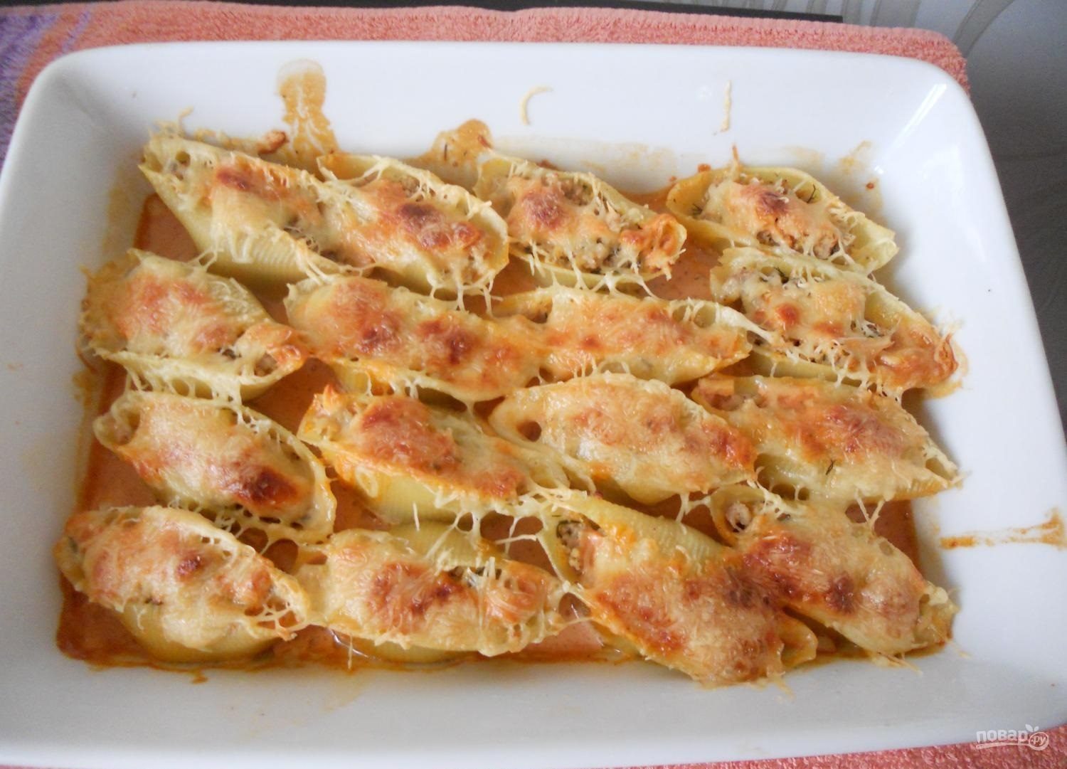 Фаршированные макароны ракушки с фаршем в духовке рецепт с фото пошаговый