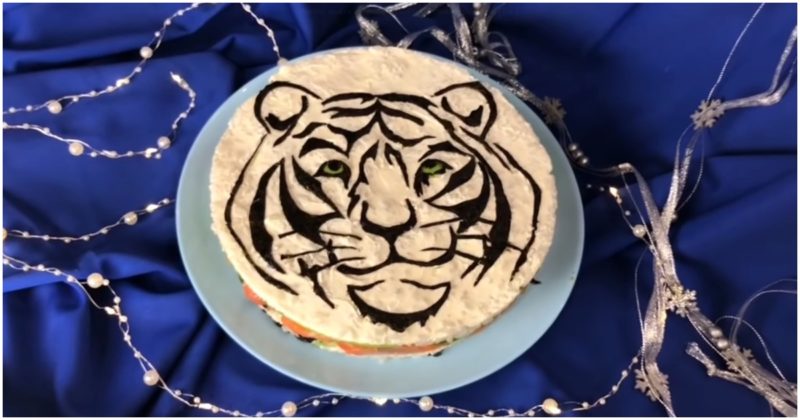 Салат «Тигр» с символом 2022 года — лучший выбор для новогоднего стола новогоднее меню,салаты