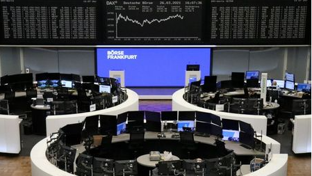 The German share price index DAX graph is pictured at the stock exchange in Frankfurt, Germany, March 26, 2021. REUTERS/Staff