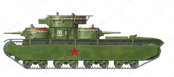 Тяжелый пятибашенный танк Т-35 серийный.