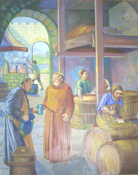 Монастырская пивоварня IX века. | Фото: brewingmuseum.org.