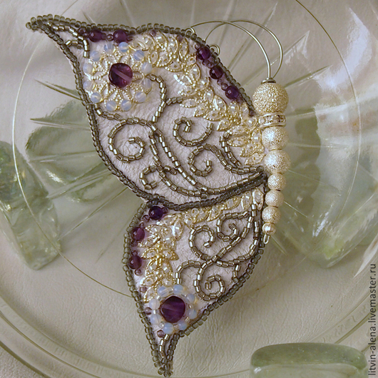 Brooches handmade. Brooch "Twilight frost". Butterfly bead. master Alena Litvin. Online shopping on My Livemaster. insects