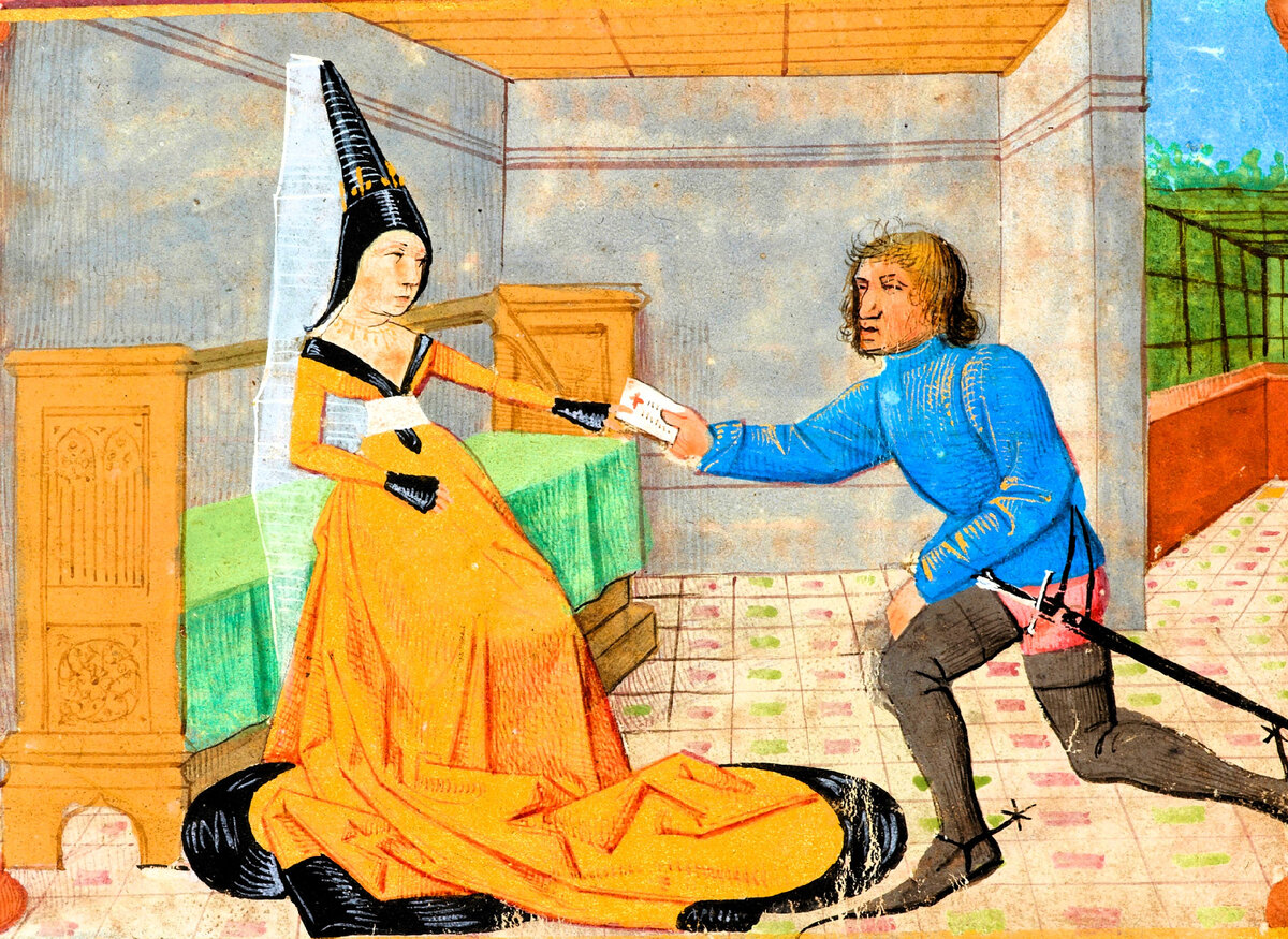 Средневековая иллюстрация из романа о Тристане, мастер Мамерот, XV век
