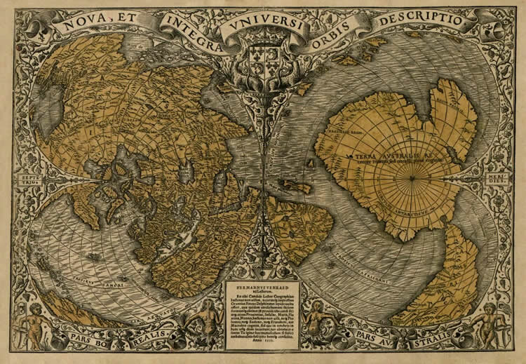 Древняя карта мира Оронса Фине