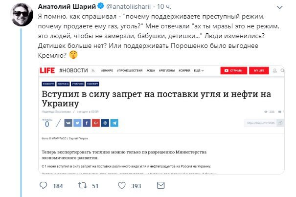 «Русские, уходя, выключили свет, газ, нефть и уголь». Решение Москвы вызвало бурю в украинском сегменте соцсетей