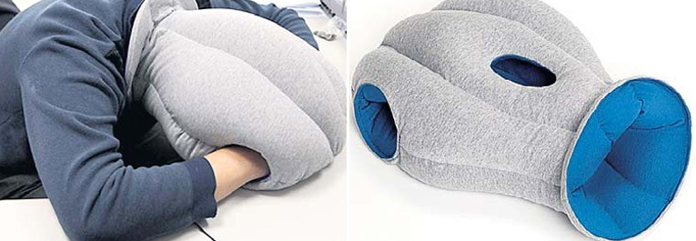 Подушку для отдыха на рабочем месте придумали в Китае. Дышать можно через специальное отверстие