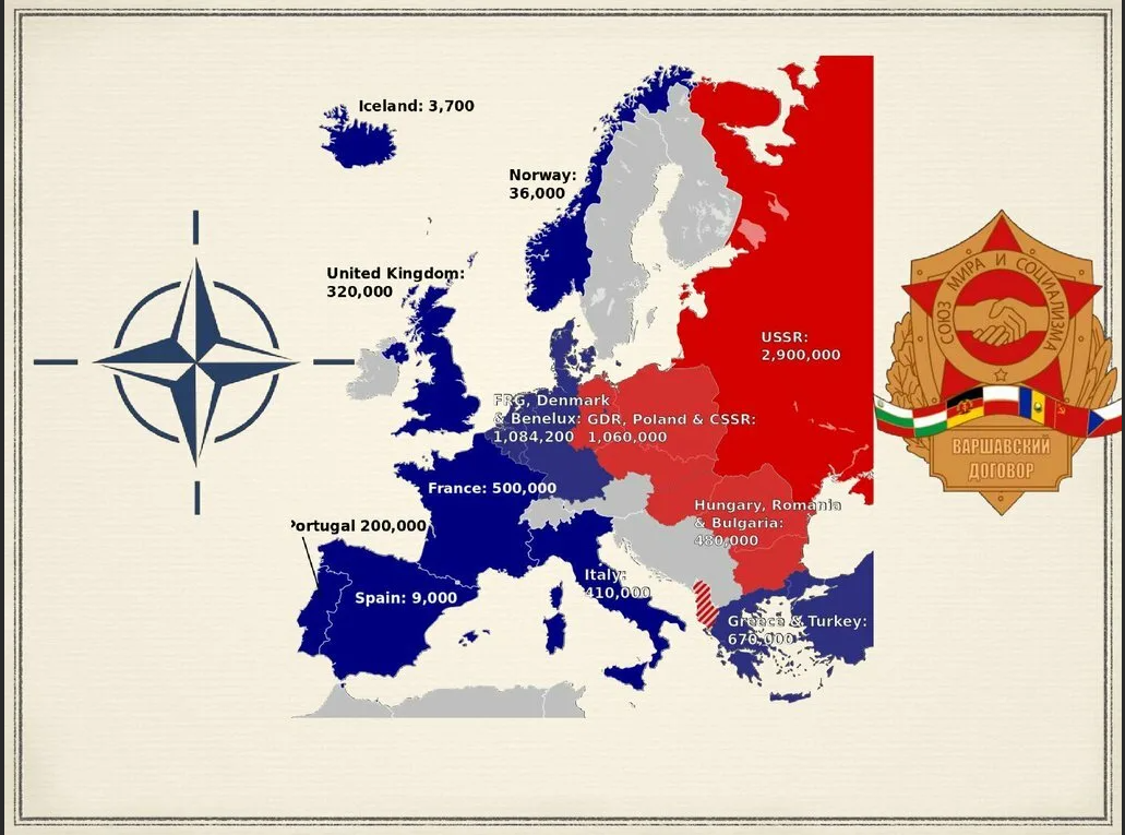 Военный варшавский договор страны. НАТО И Варшавский договор карта. Страны Варшавского договора на карте. Страны НАТО И ОВД на карте.