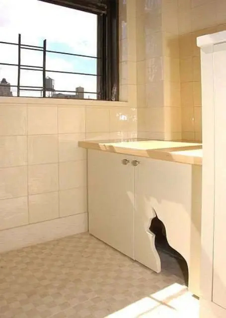 27 крутых способа спрятать кошачий туалет. Впишется в любой интерьер для дома и дачи,интерьер