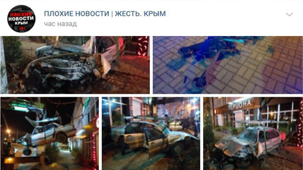 Пьяный водитель смял самокаты и чуть не влетел в остановку в Севастополе