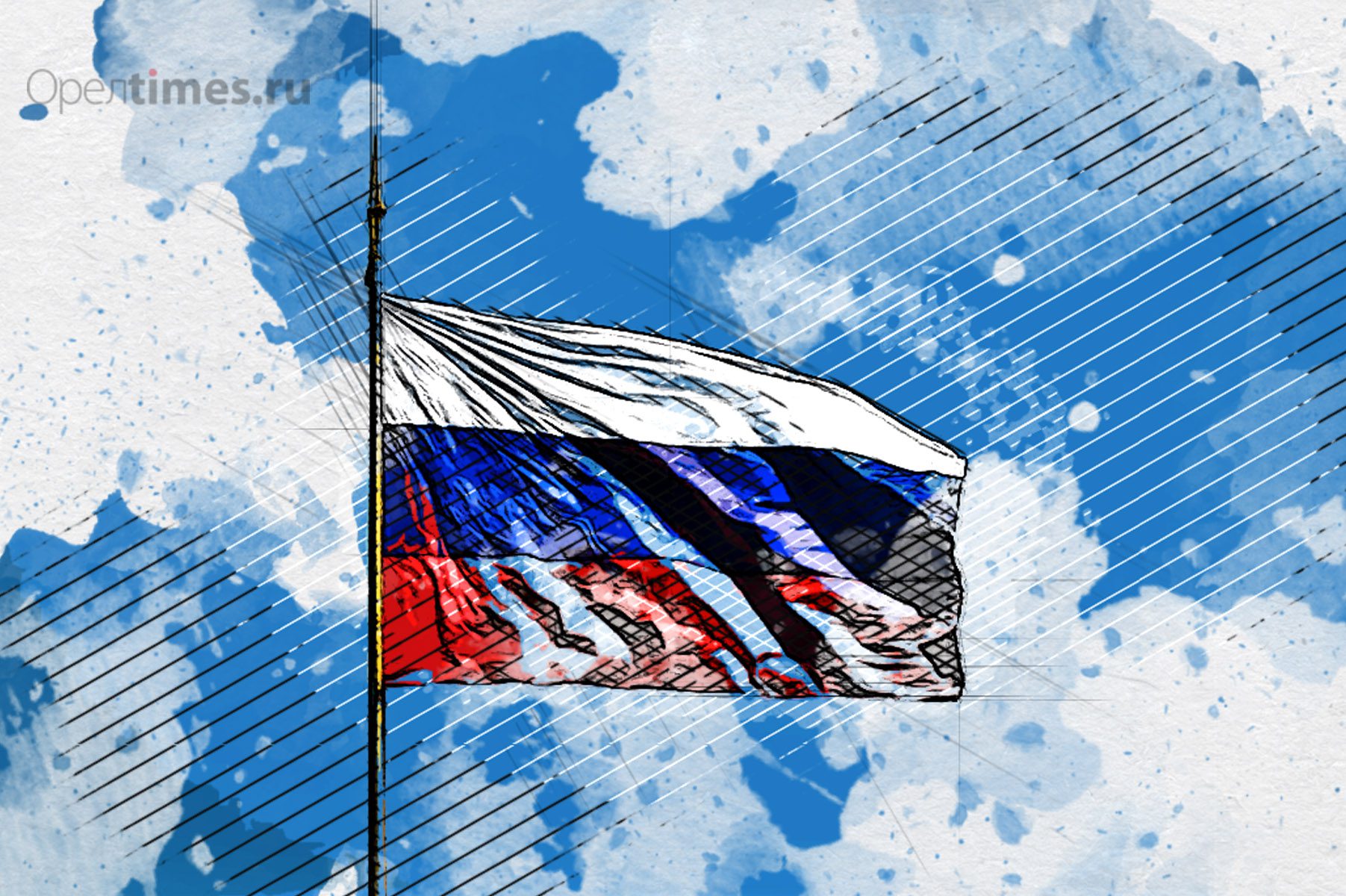 Орловца возмутил вид потрёпанного российского флага на здании Мценской ЦРБ