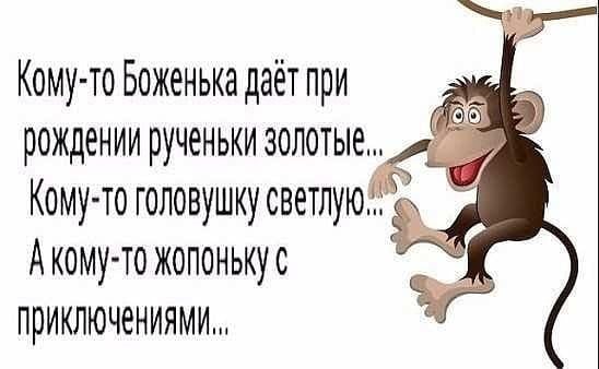 Возможно, это изображение (один или несколько человек и текст «кому-то боженька даёт при рождении рученьки золотые... кому-то головушку светлую... A кому- жопоньку с приключениями...»)