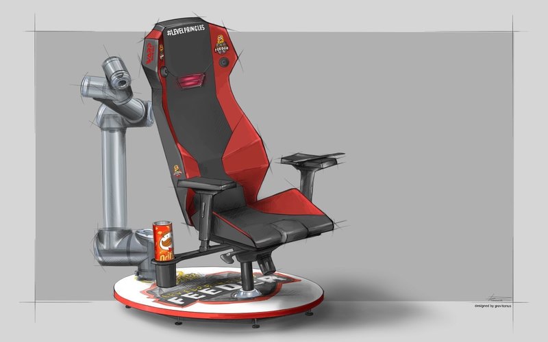 Российская компания создала игровое кресло, которое умеет кормить геймера геймеры,игры,кресло,технологии