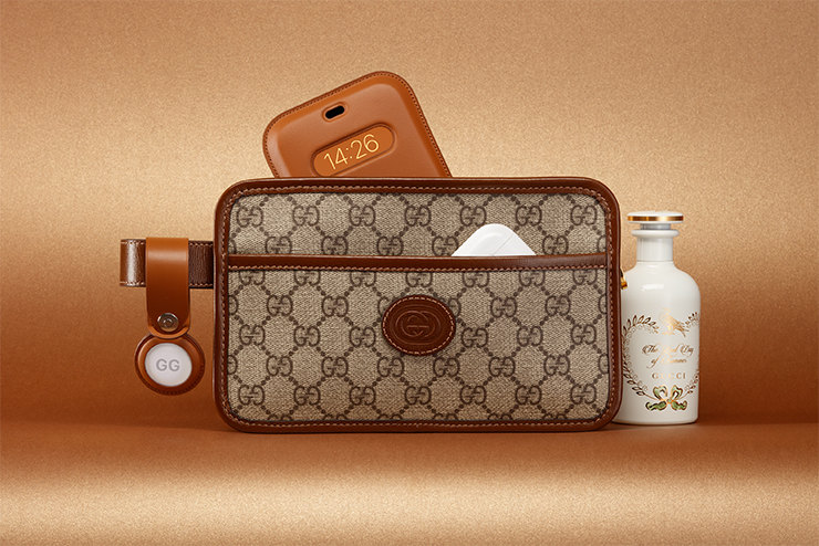 Косметичка из канваса и кожи, Gucci 