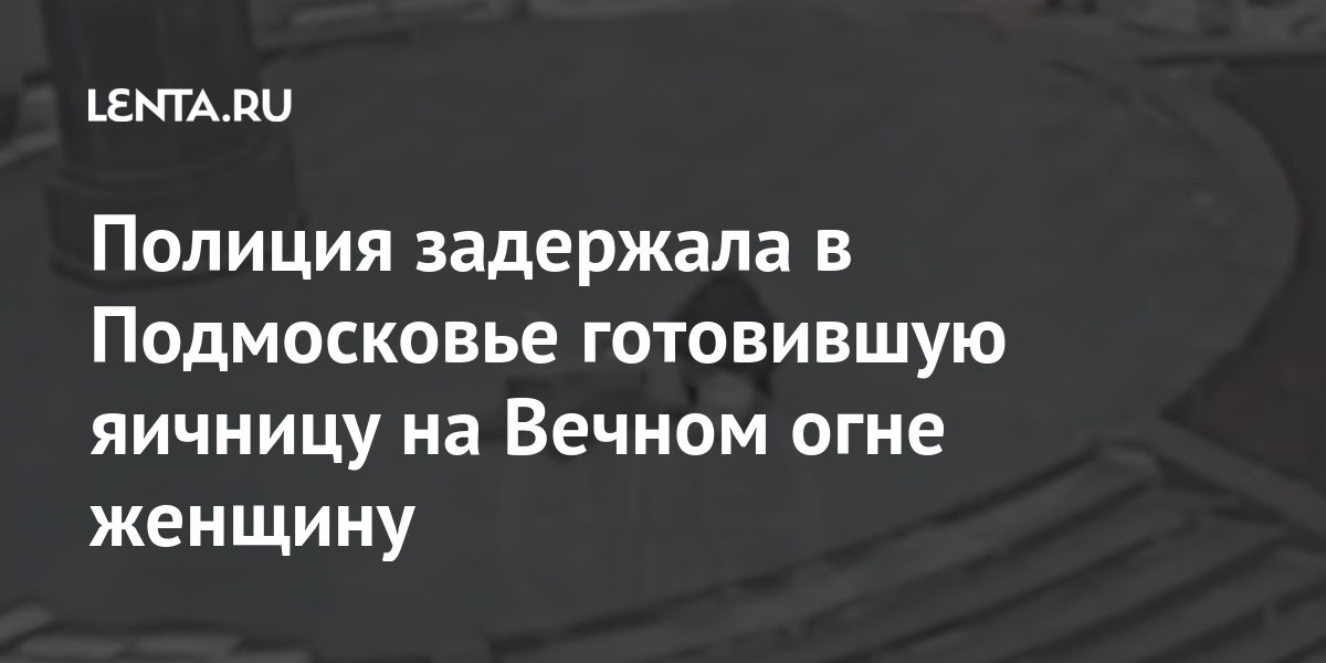 Полиция задержала в Подмосковье готовившую яичницу на Вечном огне женщину Силовые структуры