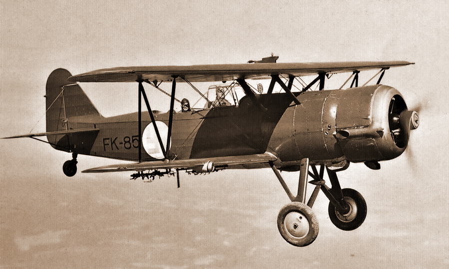 ​«Фоккер» C.X из состава 10-й эскадрильи финских ВВС в полете, весна 1939 года - «Коллективный ас» в боях над Ладожским озером | Warspot.ru